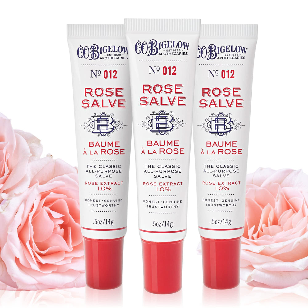 C.O. Bigelow Rose Salve Tubes pack of 3 for all-day lip and skin moisture