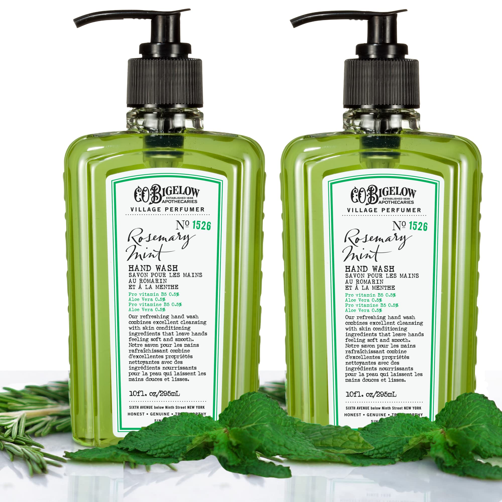 C.O. Bigelow Rosemary Mint Hand Wash with Aloe Vera softens skin during cleansing