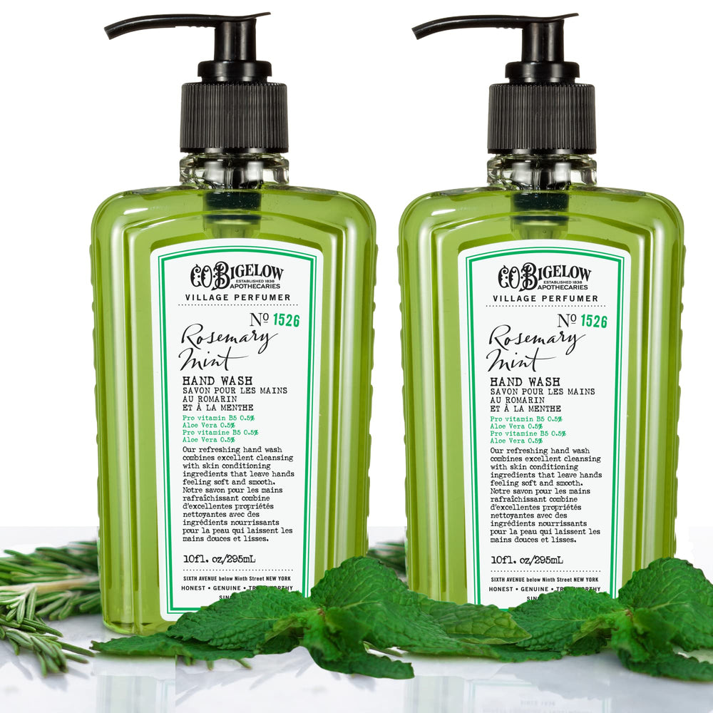 C.O. Bigelow Rosemary Mint Hand Wash with Aloe Vera softens skin during cleansing