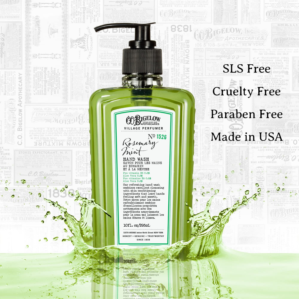 C.O. Bigelow Rosemary Mint Hand Wash suitable for kitchen, bath, office sinks