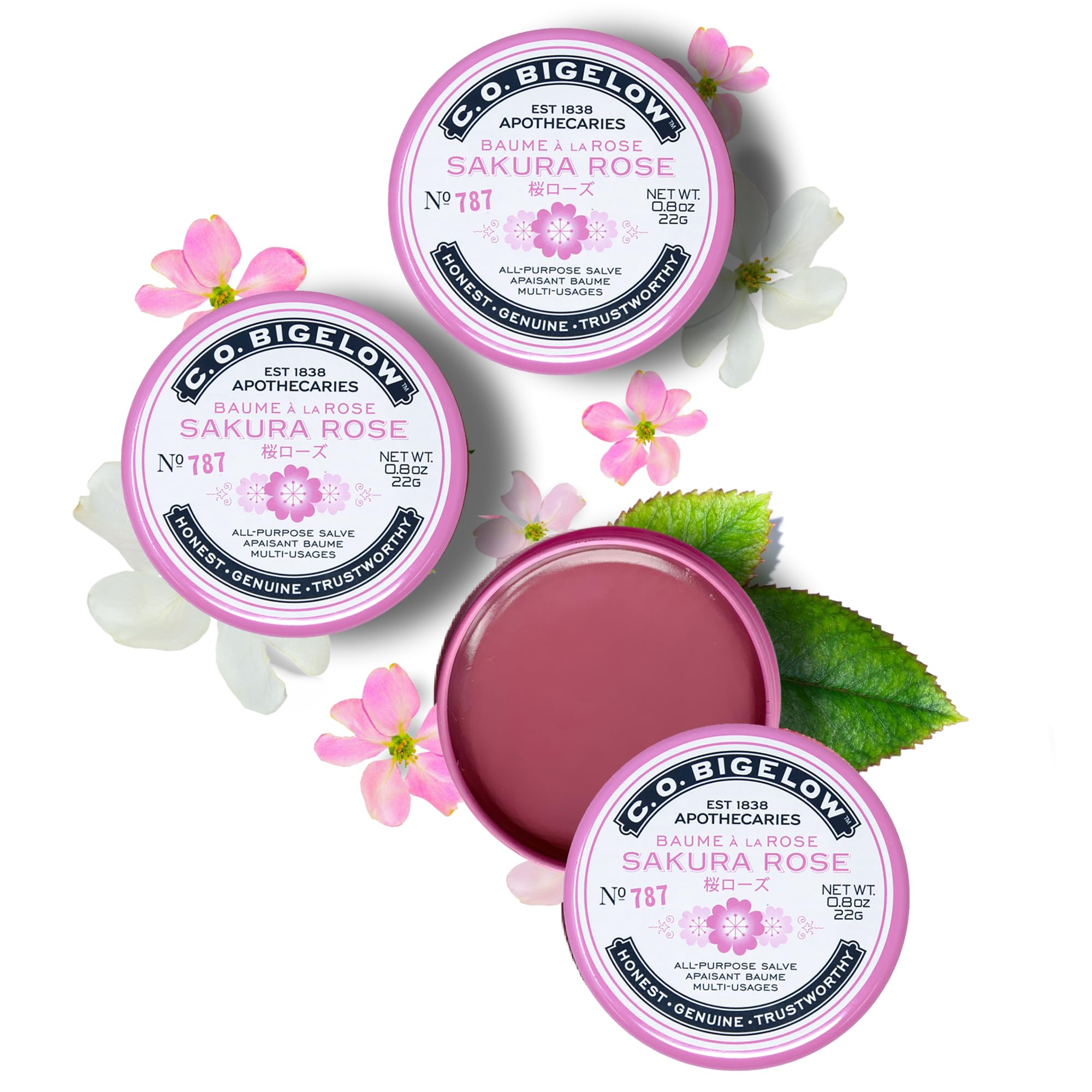 C.O. Bigelow Sakura Rose Salve Tin tames brows and flyaways with light finish.