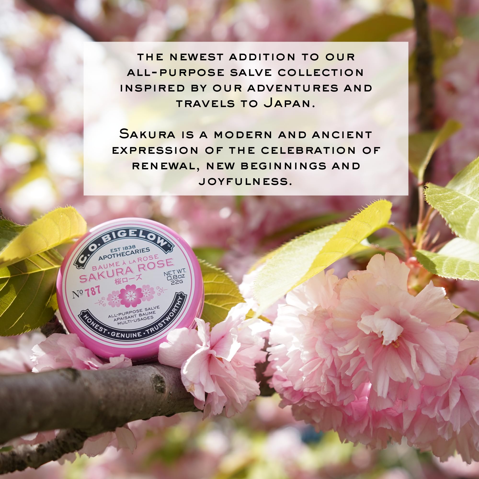 C.O. Bigelow Sakura Rose Salve Tin ideal for travel touch-ups.