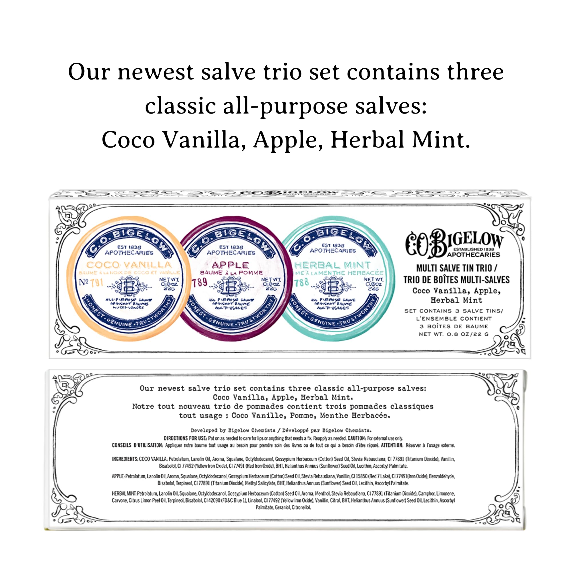 C.O. Bigelow Apple salve tin soothing lips and cuticles