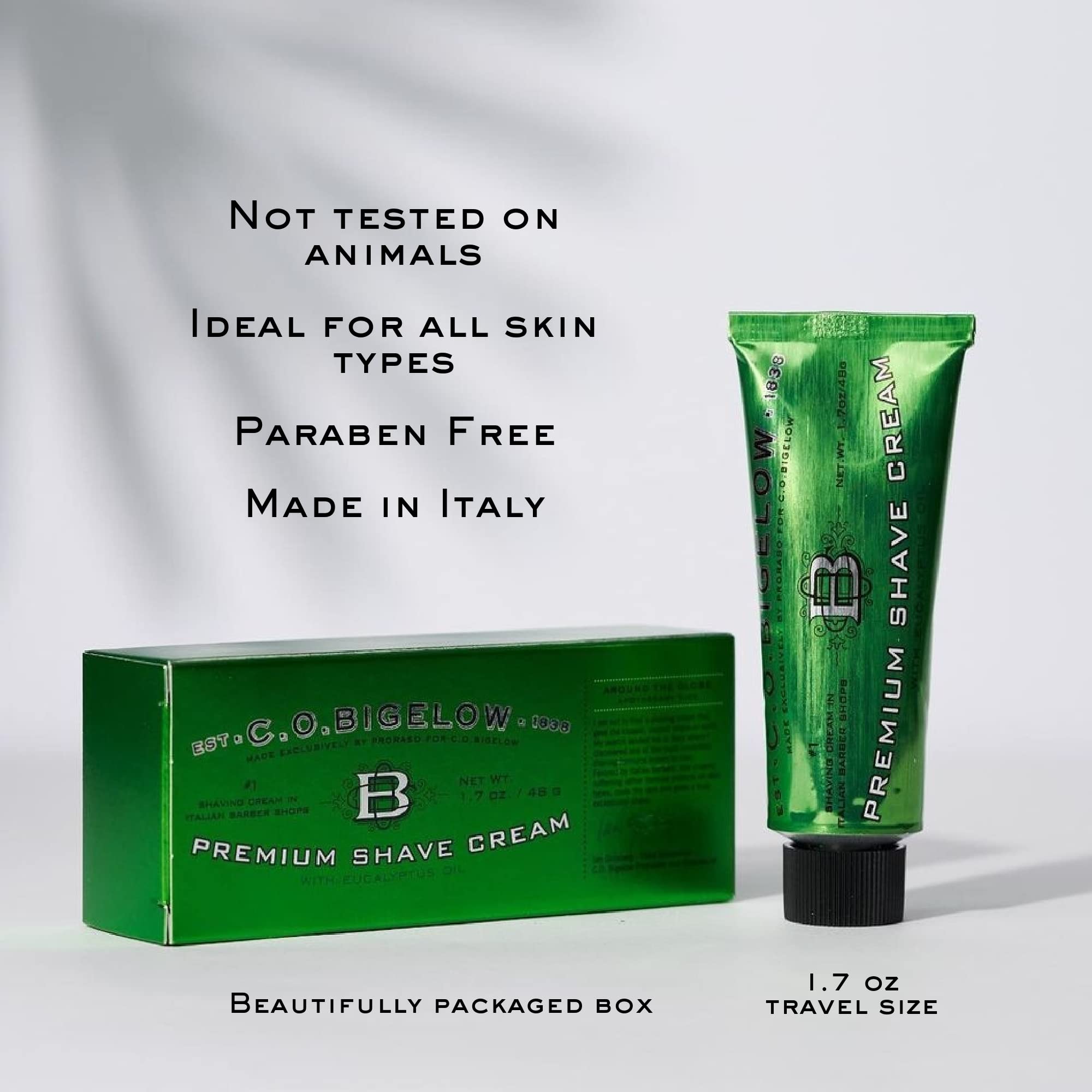 C.O. Bigelow Travel Shaving Cream travel-size tubes ideal for trips