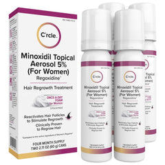 C'rcle 5% minoxidil foam for women box highlighting eight-month supply for crown thinning