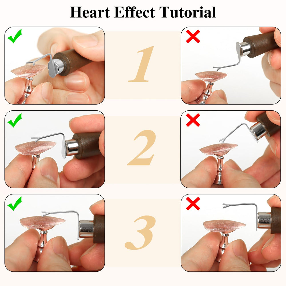 C12rtive heart-shaped magnet pair for varied nail sizes.