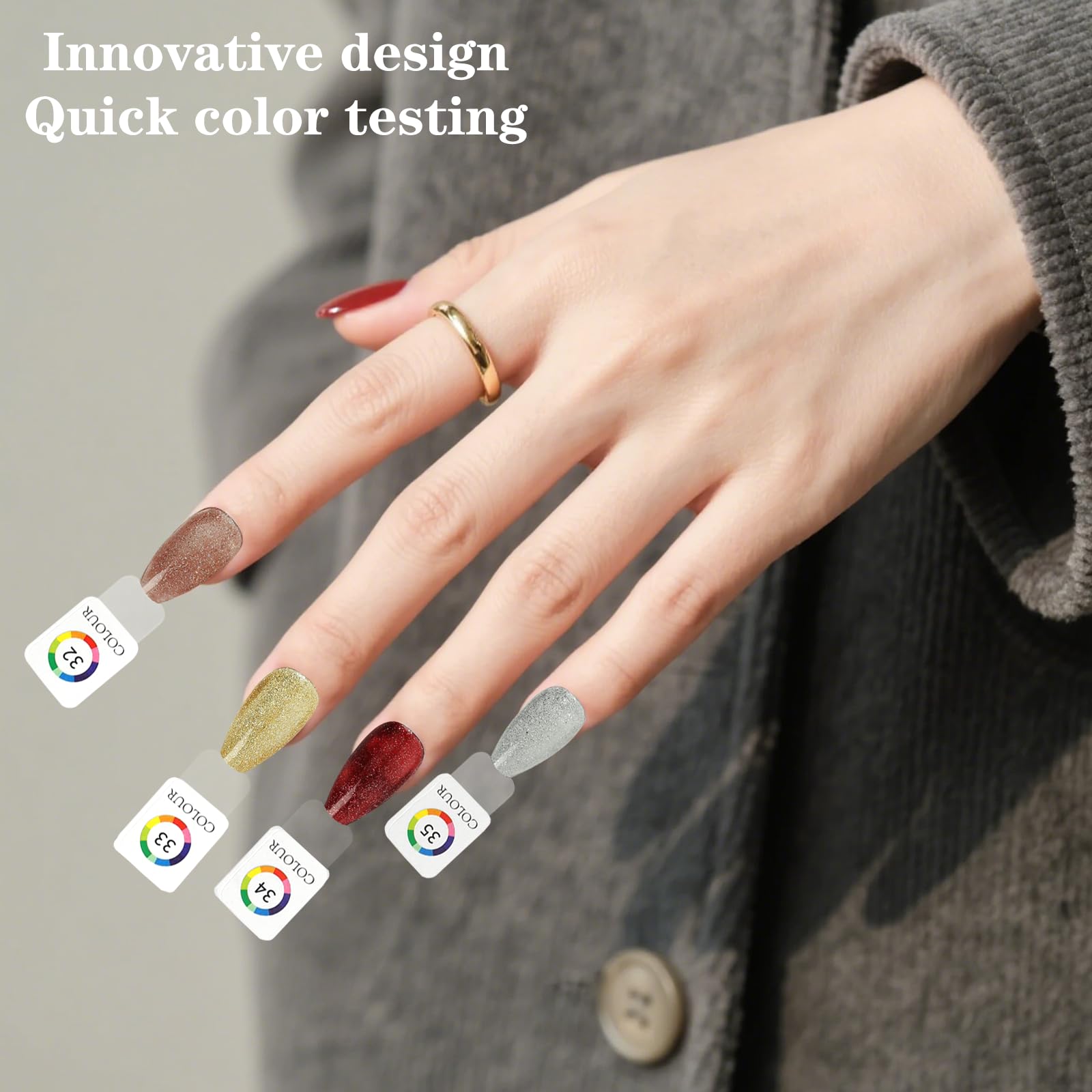 C12rtive magnetic nail tips 144-pack enables quick color comparison.