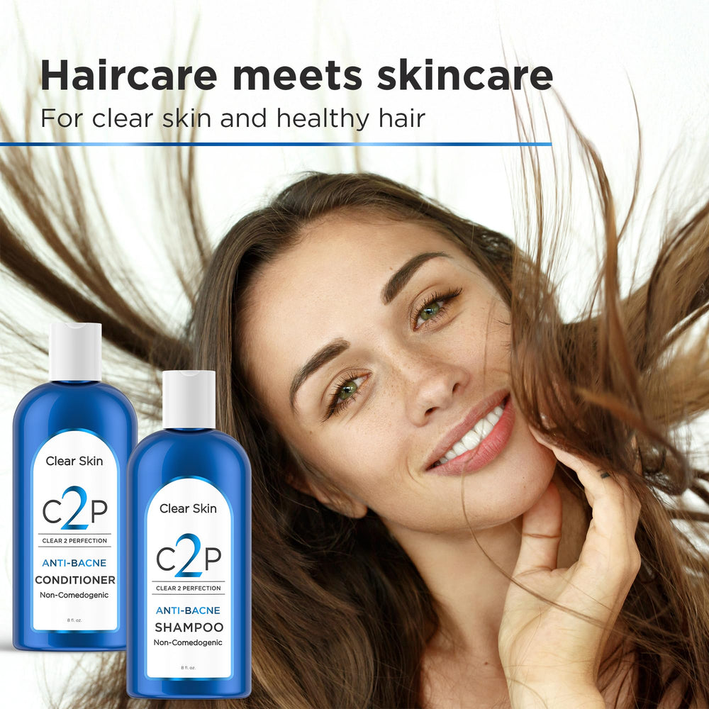 C2P Clear 2 Perfection conditioner bottle front, sulfate-free for healthy hair.