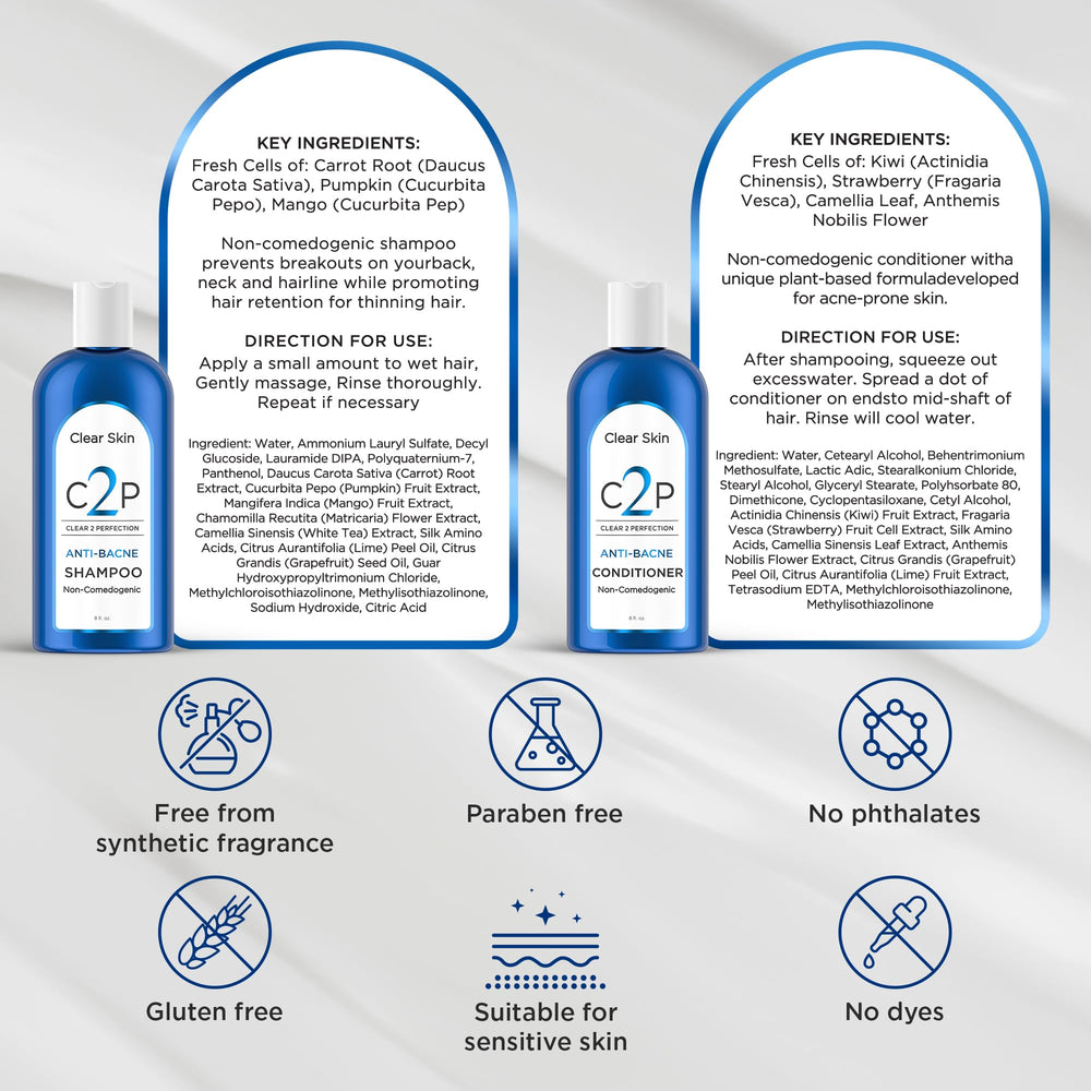 C2P hands lathering shampoo to demonstrate cleansing routine.