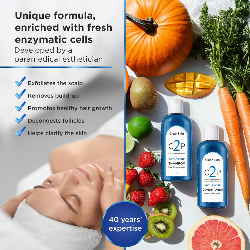 Close-up of C2P label showing non-paraben and silicone-free formula.