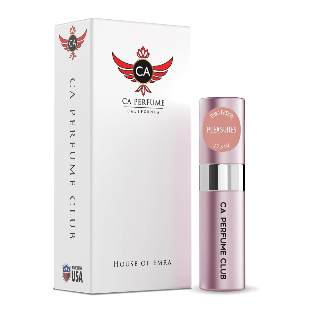 CA Perfume Impression of Pleasures bottle front, travel-ready design for on-the-go fragrance