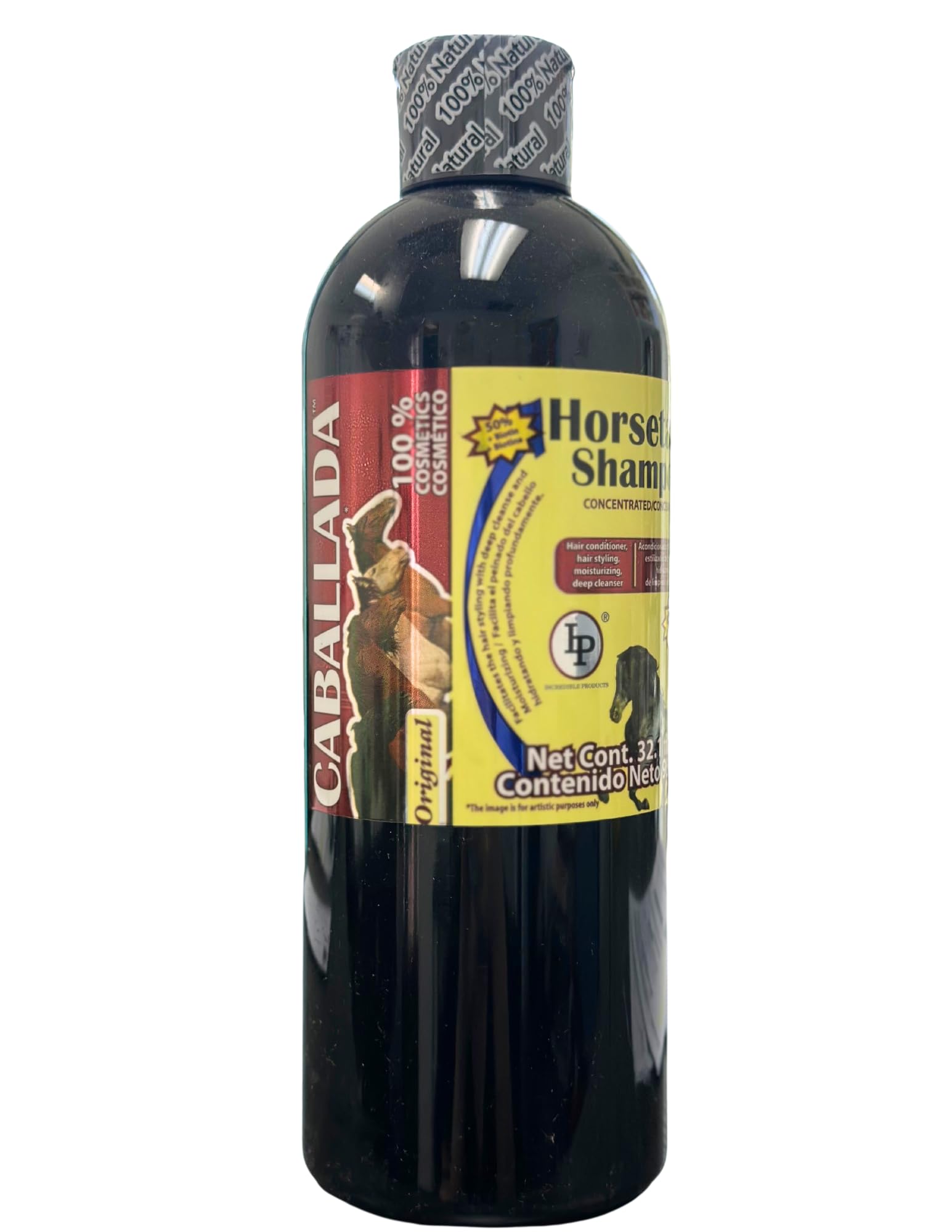 CABALLADO growth-supporting shampoo bottle with rich foam visual hint.