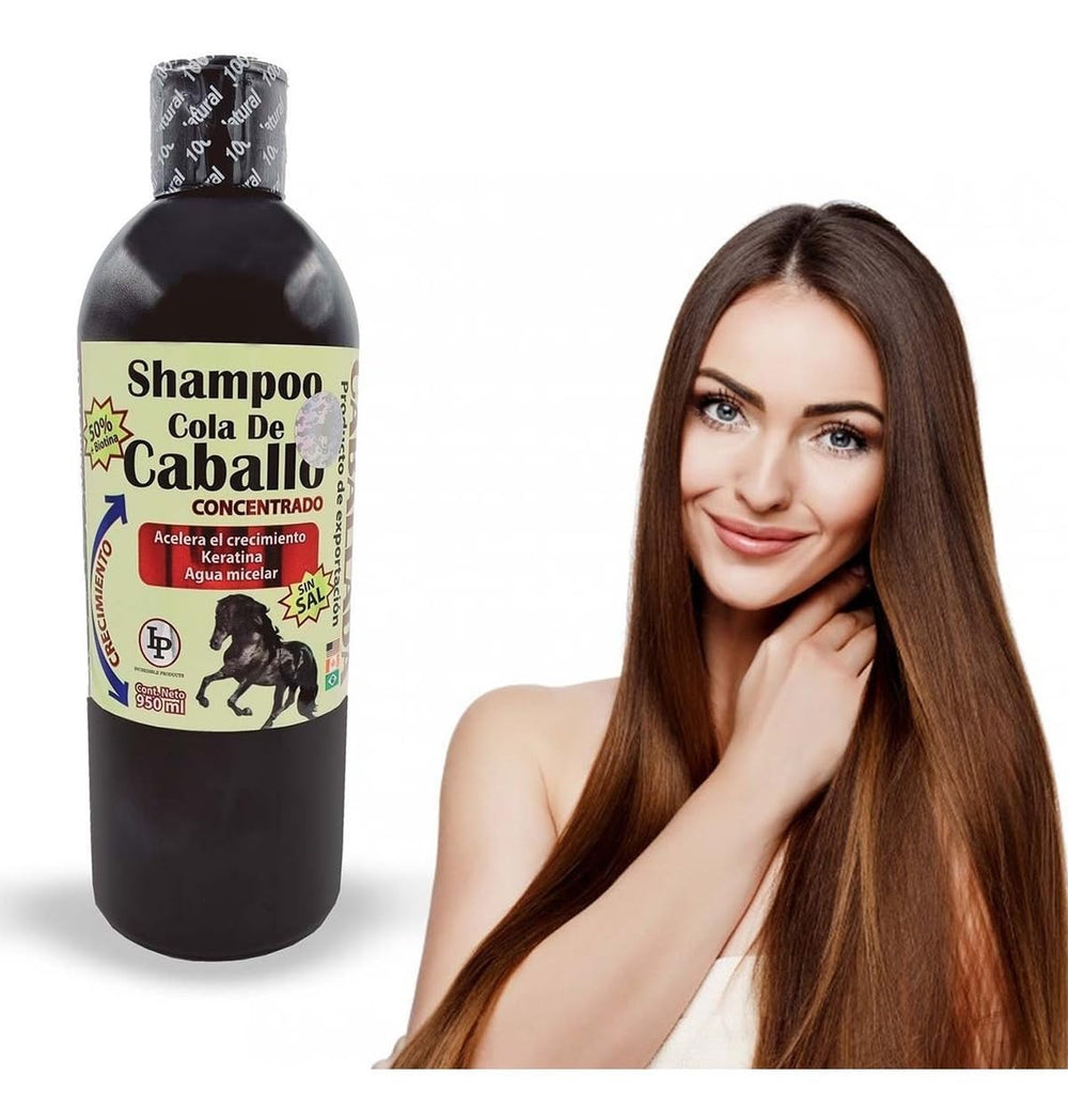 CABALLADO keratin-enhanced formula bottle close-up suggesting stronger hair.