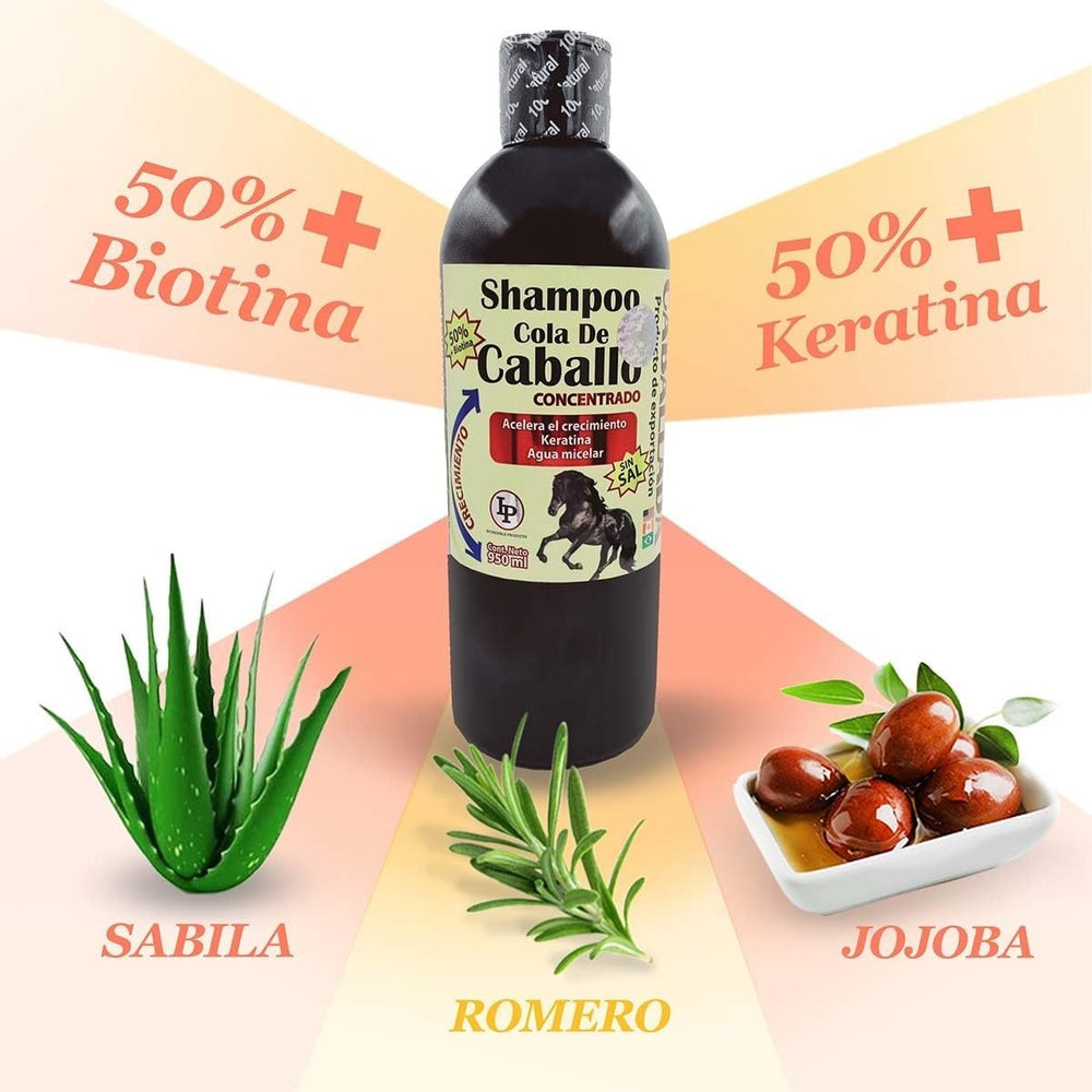 CABALLADO salt-free shampoo with micellar water bottle pour for deeper cleansing.