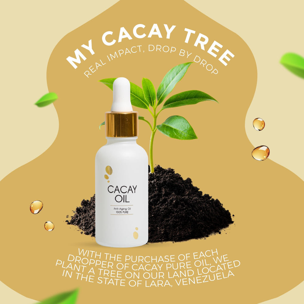 Cacay Pure brand logo and eco-friendly packaging design.