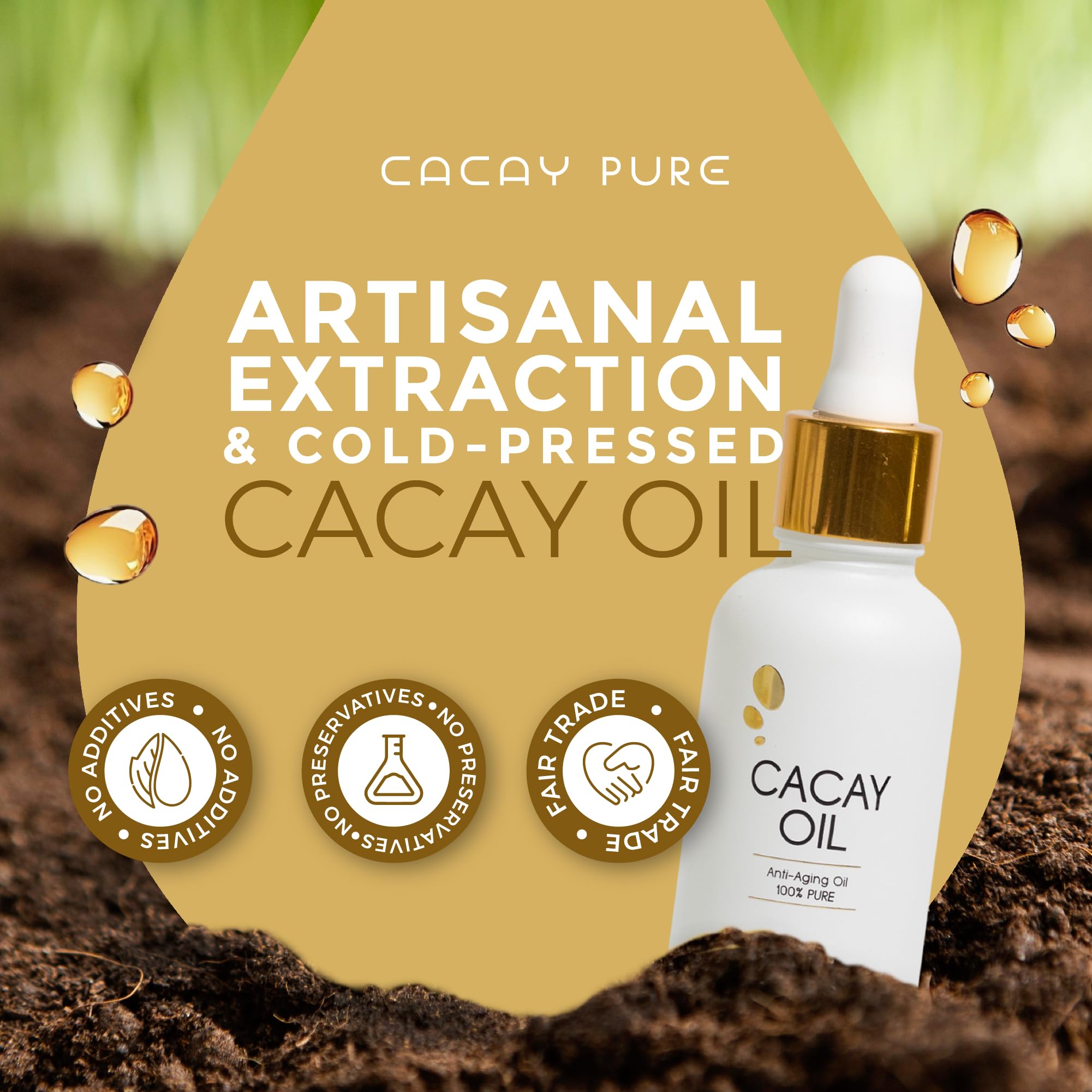 Cacay Pure cacay nuts highlight natural nutrient source for skin nourishment.