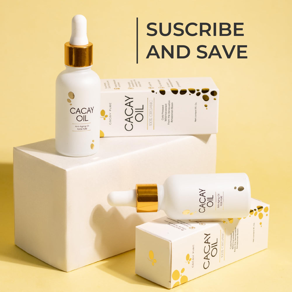 Cacay Pure multi-use skincare for face and neck application.