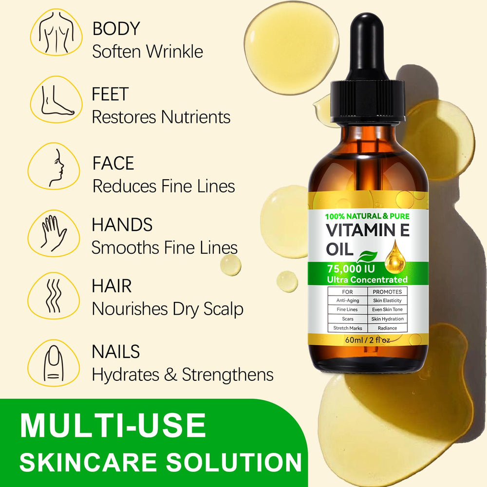 Cacukn Vitamin E Oil used on body after shower for softness.