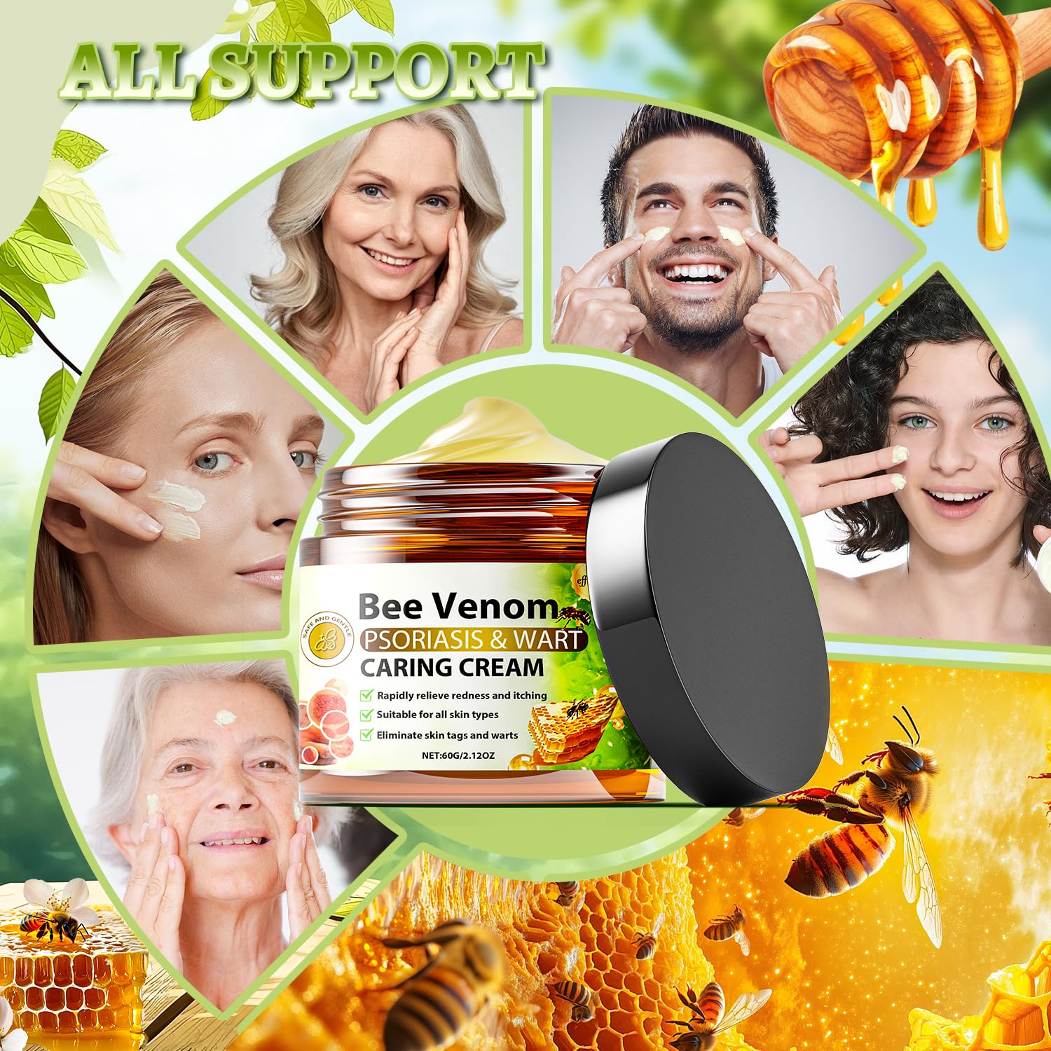 Caderno Inteligente Bee Venom Cream suitable for arms, back, and neck