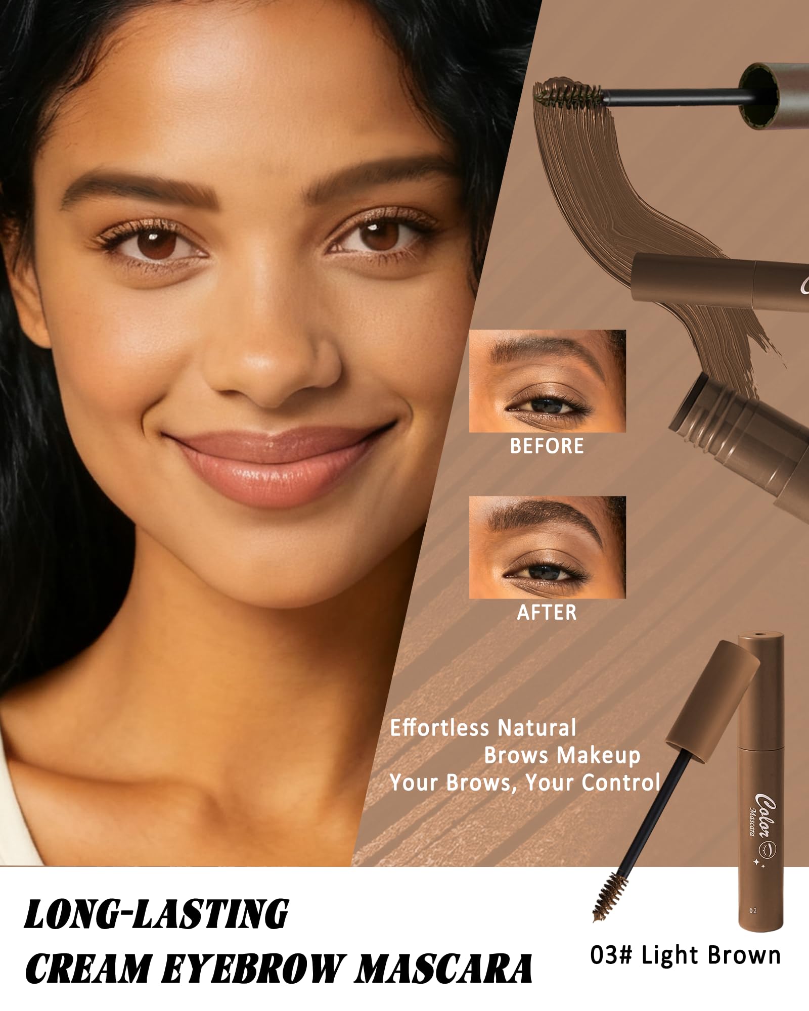 Caedelfly double-head brow brush for precise shaping and grooming.