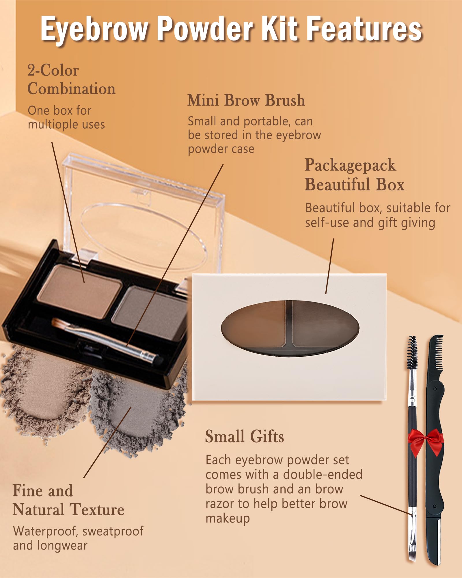 Caedelfly natural-looking brow powder to fill sparse areas.
