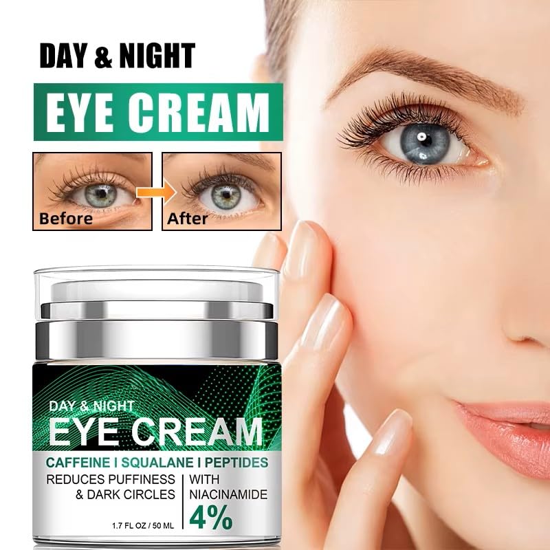 Caffeine Eye Cream under-eye application smooths tired-looking areas for day.