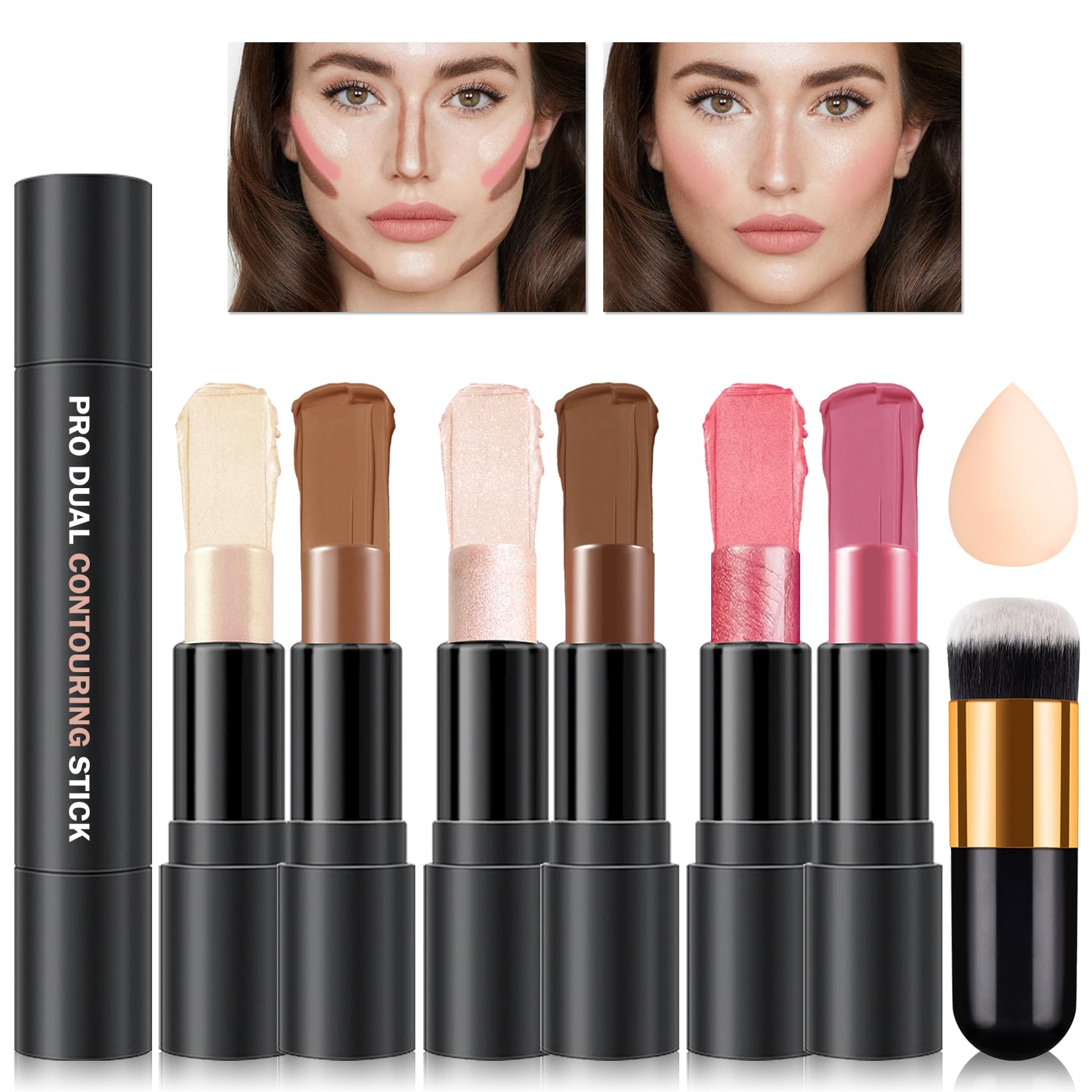 CAHIUYOA 6-colors cream contour kit packaging highlights gift-ready design