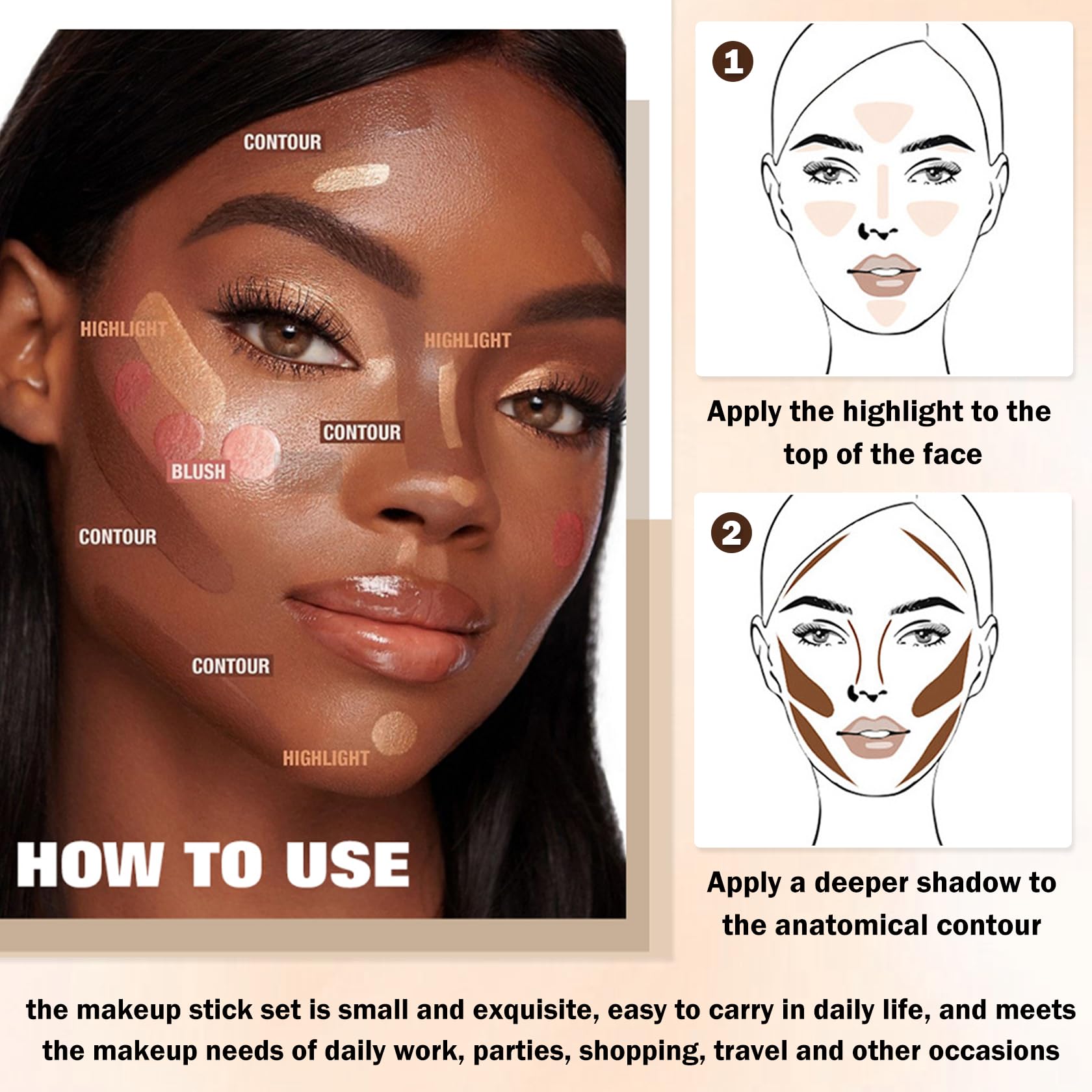 CAHIUYOA makeup brush close-up for easy blending