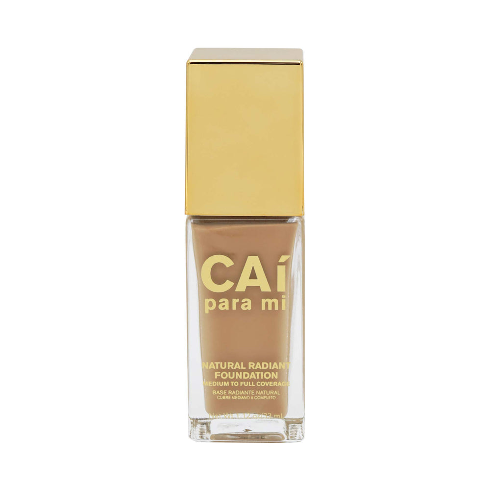 Cai Para Mi Natural Radiant Foundation tan bottle with pump delivers a smooth, long-lasting base for daily wear