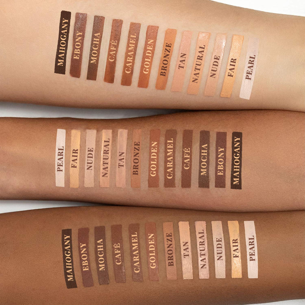 Cai Para Mi Natural Radiant Foundation tan packaging highlights cruelty-free status and shade range