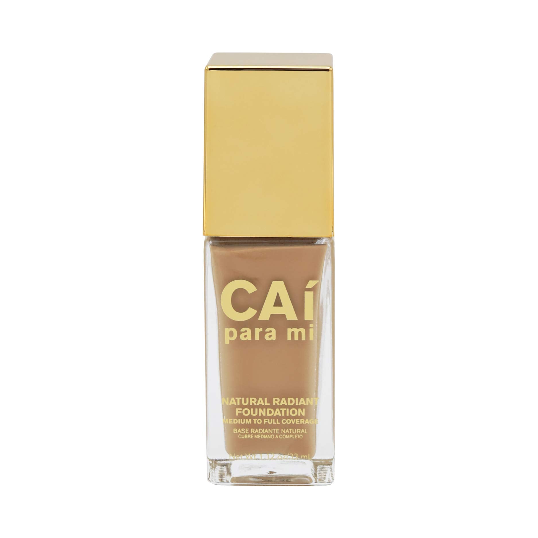 Cai Para Mi Natural Radiant Foundation tan texture swatch shows even tone and blendable texture for quick routines