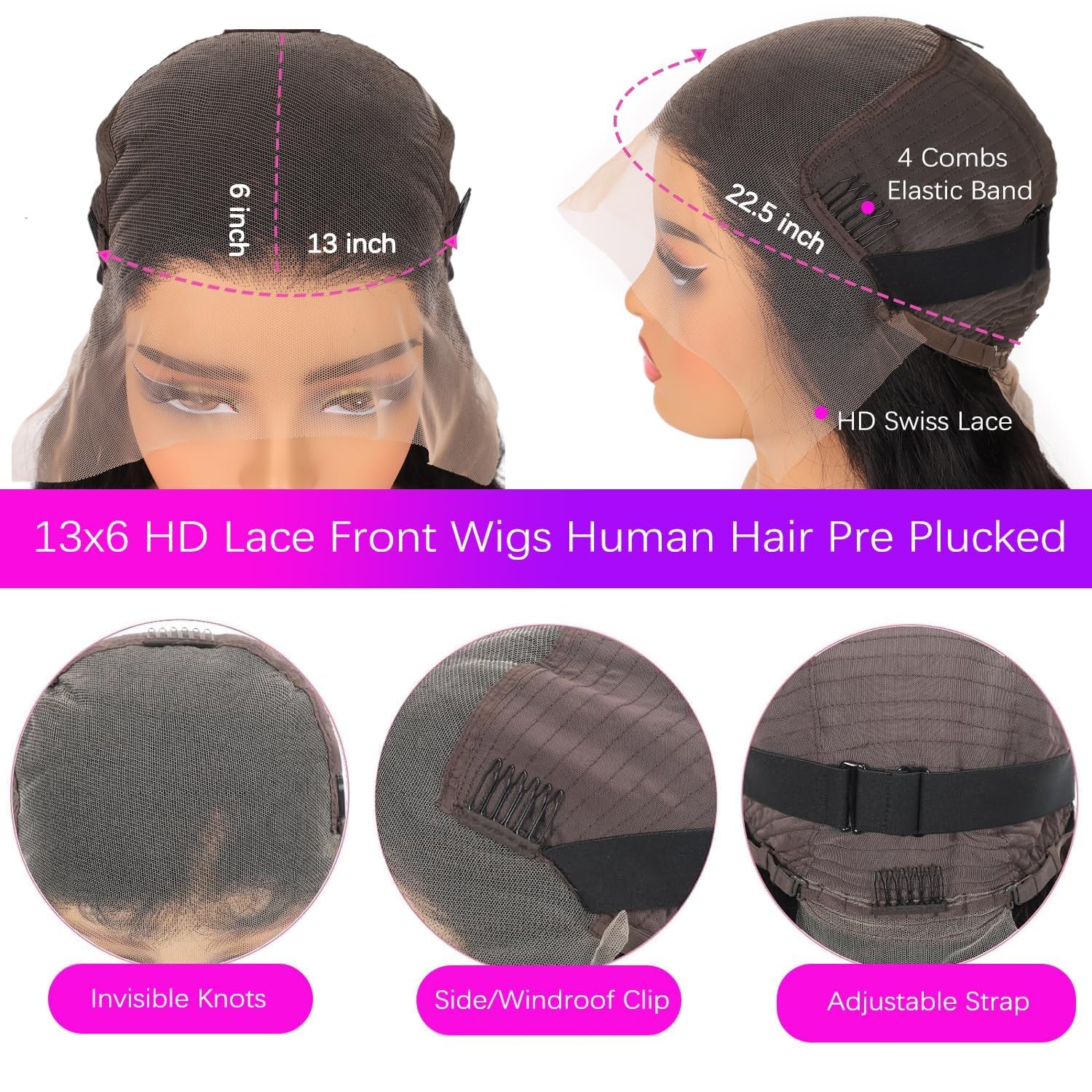 Caijuxing wig cap inner structure with adjustable straps for secure fit
