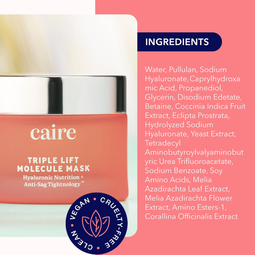 Caire Beauty gel mask packaging close-up with resealable cap for freshness.