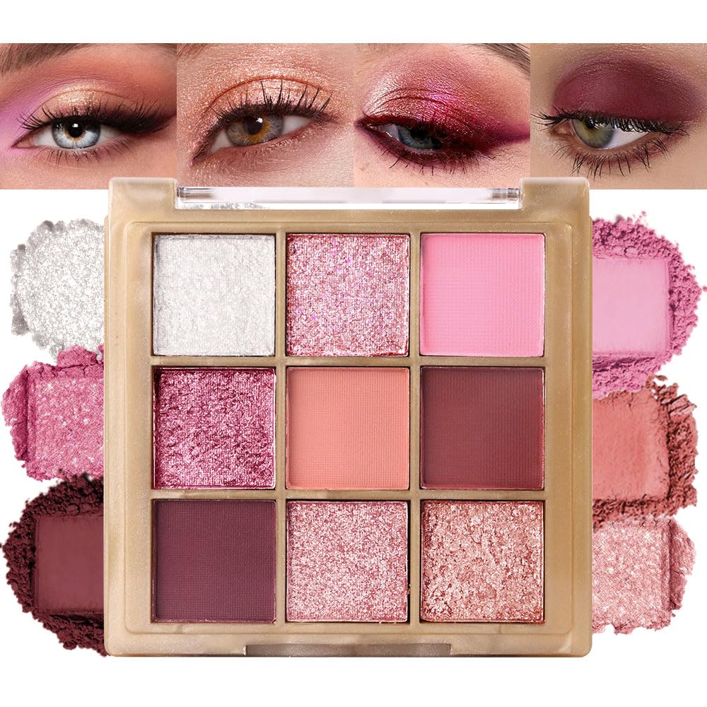 CAKAILA 9-color palette open showing vibrant pink-focused shades for versatile looks
