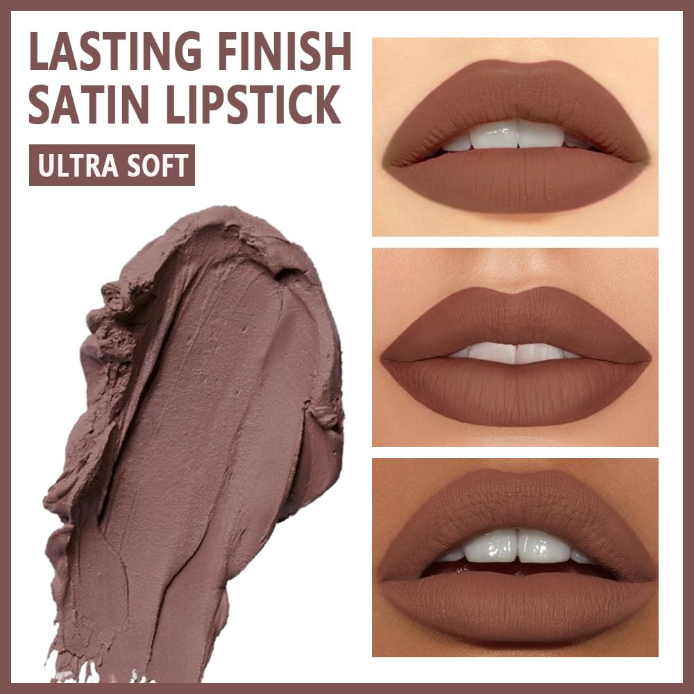 CAKAILA Brown Matte Cream Lipstick close-up highlighting silky texture
