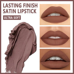 CAKAILA Brown Matte Cream Lipstick close-up highlighting silky texture