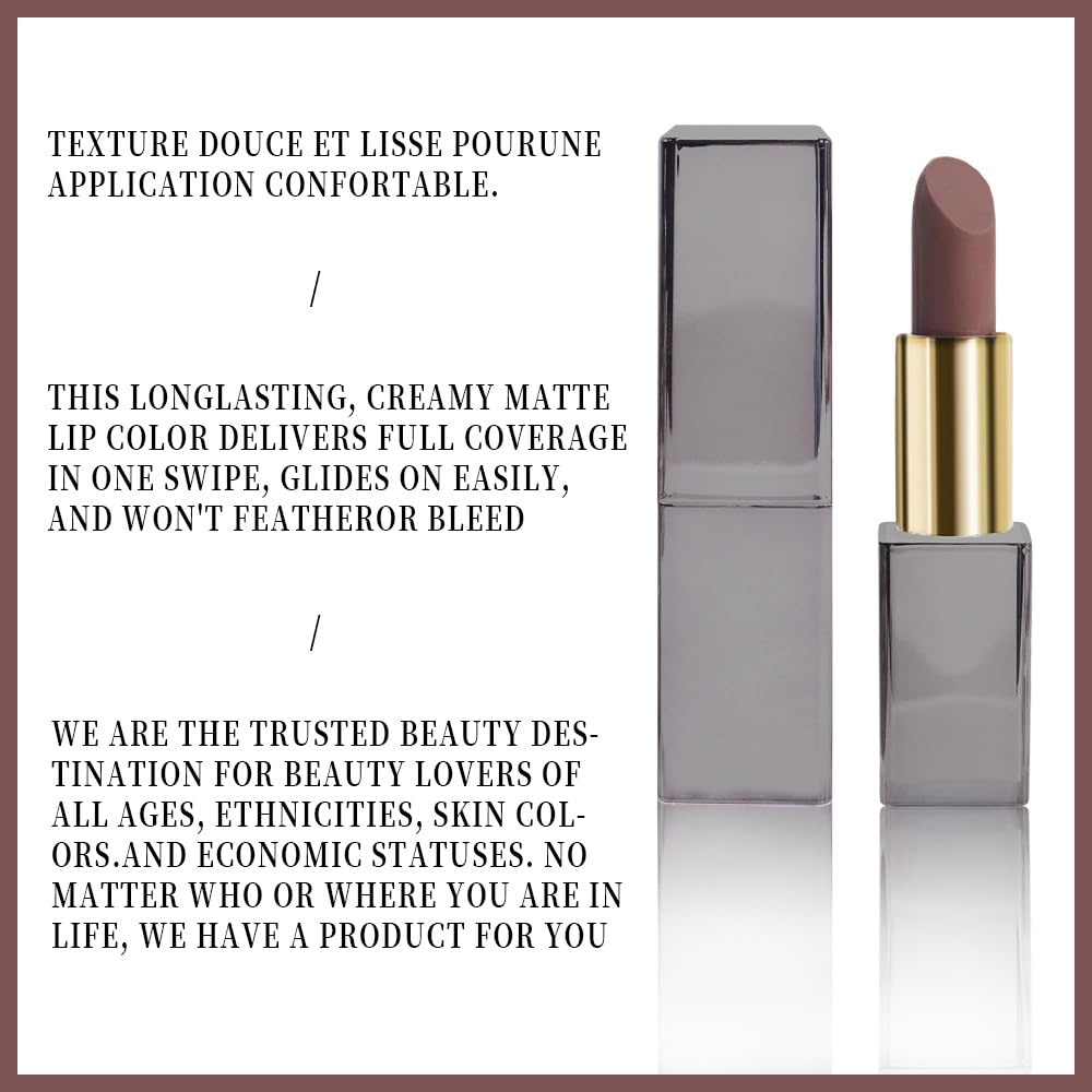 CAKAILA Long-wear Brown Matte Cream Lipstick demonstrates lasting color