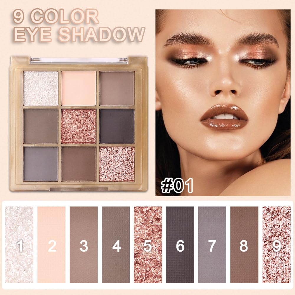 CAKAILA eyeshadow palette showing mixed colors for easy color pairing.