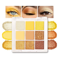 CAKAILA Gold Yellow Brown Smokey Eyeshadow Palette hero, rich pigments for dramatic looks.