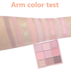CAKAILA long-lasting pink shades shown for all-day eye makeup wear.