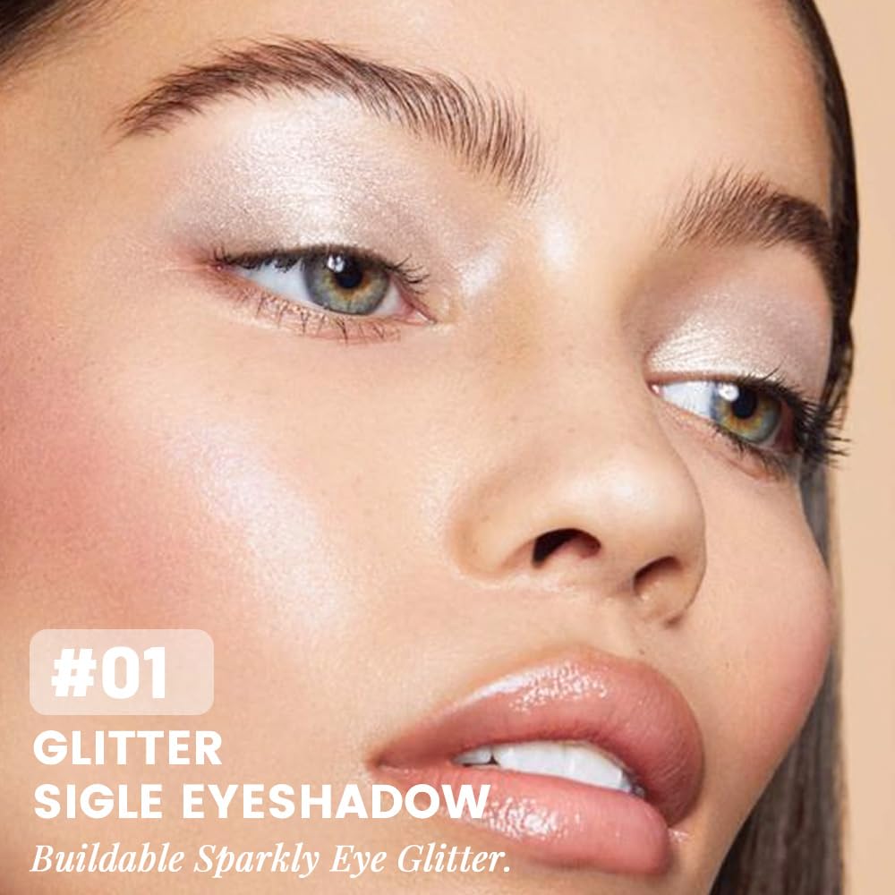 CAKAILA metallic single shadow glitter adds versatile shine for evening glam.