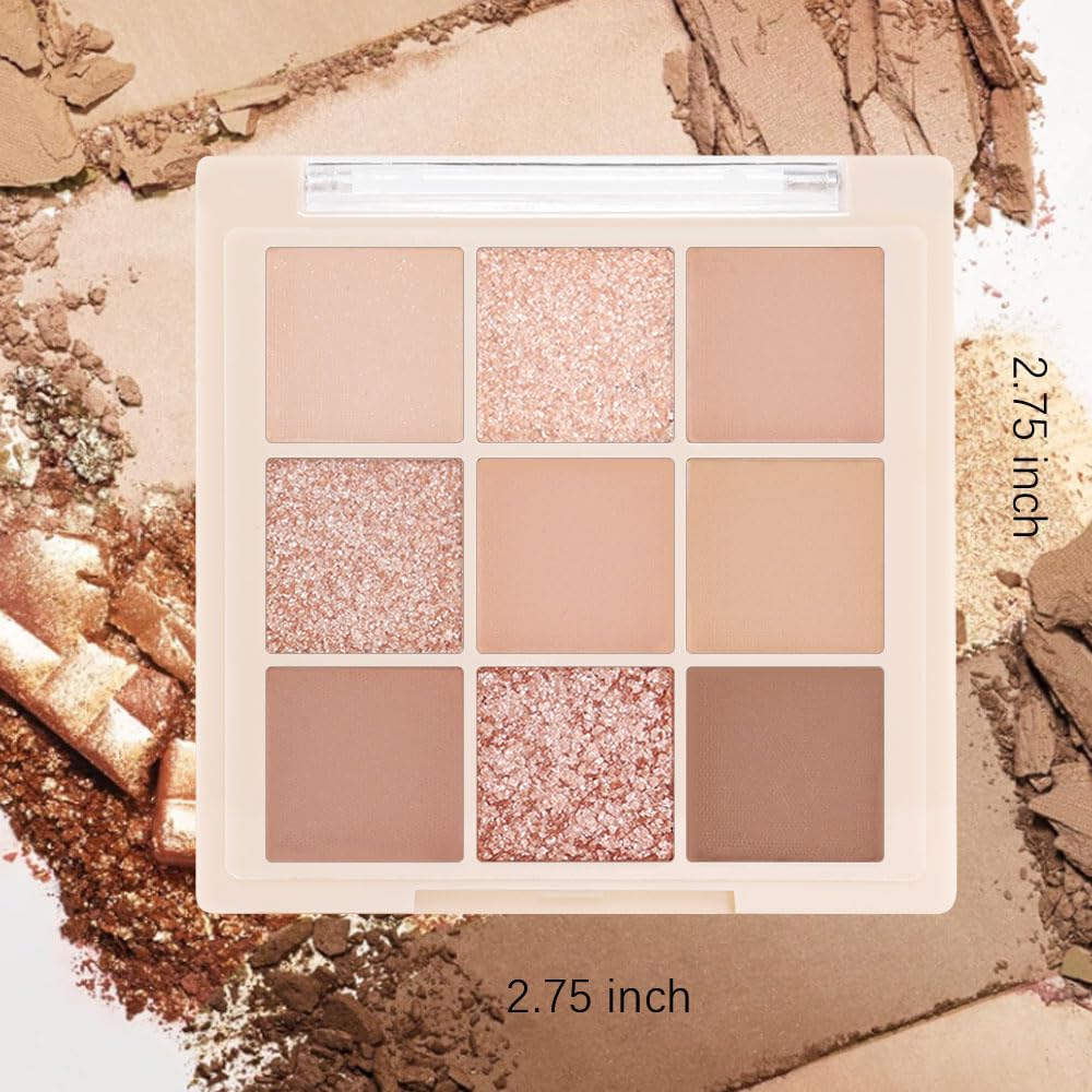 CAKAILA Nude Pink Beige Eyeshadow Palette natural look with soft shading and glow