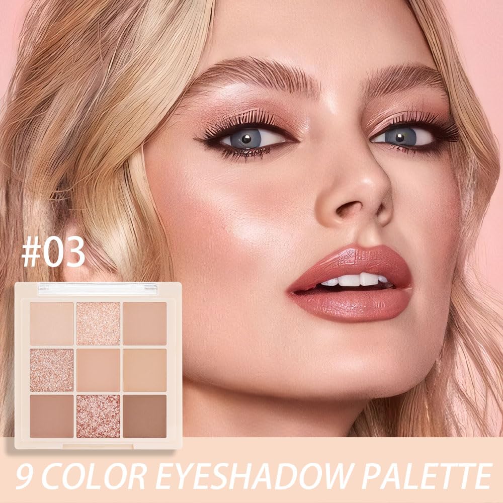 CAKAILA Nude Pink Beige Eyeshadow Palette swatches demonstrate a mix of warm and cool neutrals