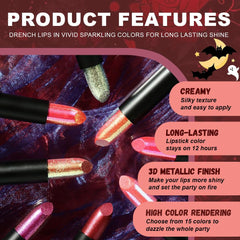 CAKAILA Peach Pink Metallic Lipstick application demonstrates lightweight glide and comfortable wear
