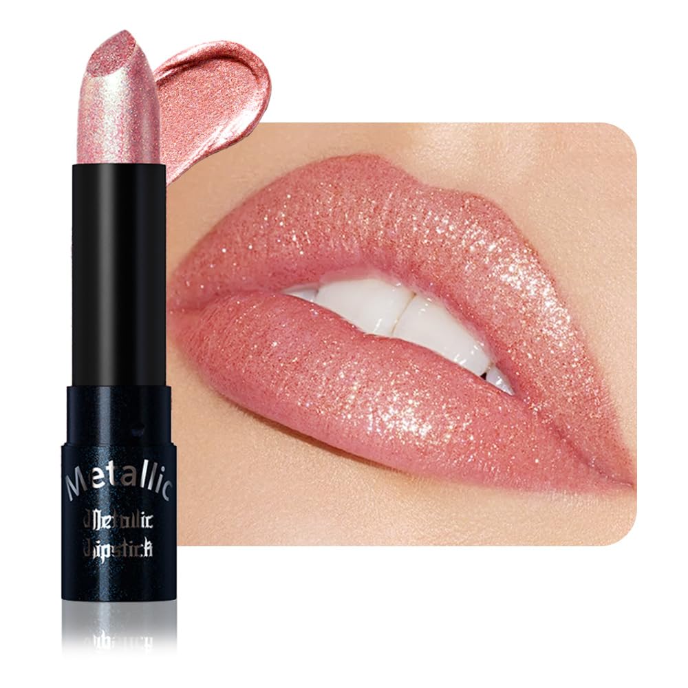 CAKAILA Peach Pink Metallic Lipstick packaging shows chic design ideal for gifting