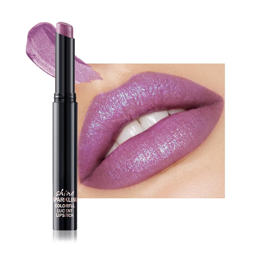 CAKAILA purple metallic lipstick compact swatch highlights rich shimmer and full-coverage finish.