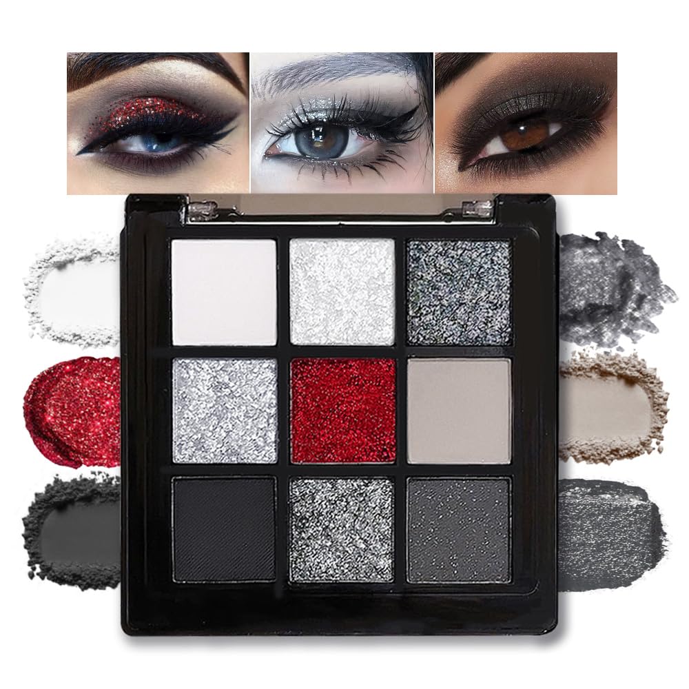 CAKAILA Smokey Black Red Eyeshadow Palette packaging showing premium design and portability