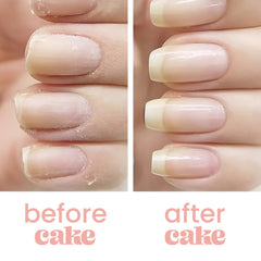 CAKE Power Boost keratin and biotin ingredients close-up for nail fortification