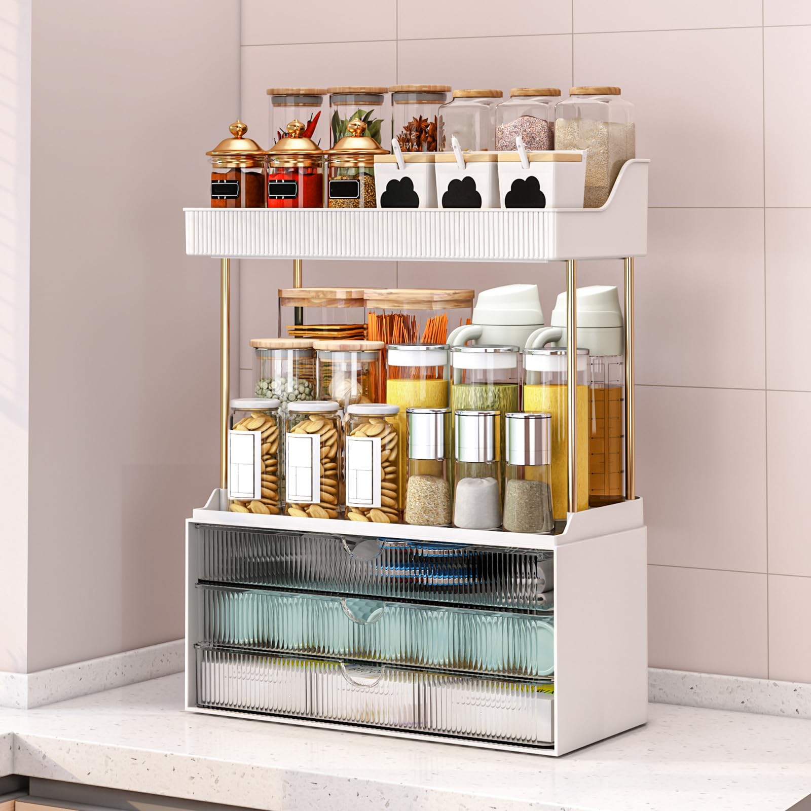 caktraie gold-toned supports deliver durable, modern support for heavy bottles
