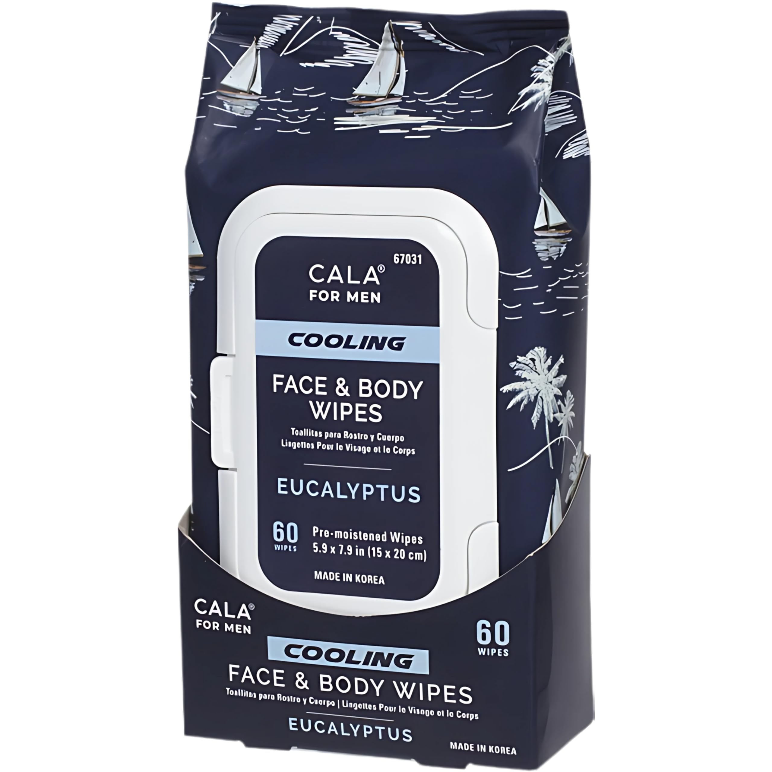 CALA Men cooling wipes pack with eucalyptus provides quick post-workout refresh.